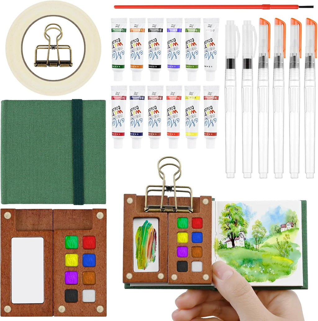 Mini Watercolor Palette Set Complete Travel Watercolor Kit