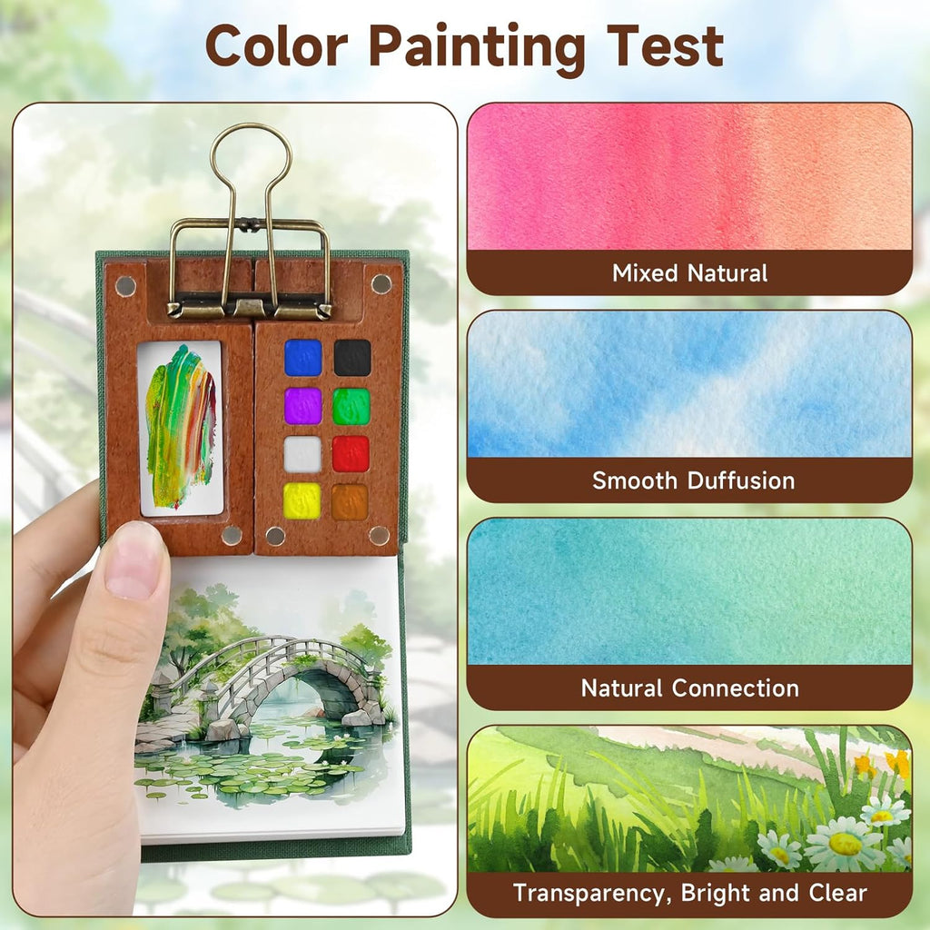 Mini Watercolor Palette Set Complete Travel Watercolor Kit
