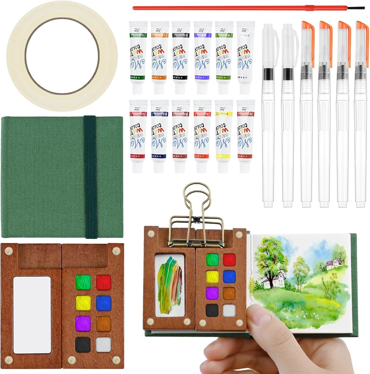 Mini Watercolor Palette Set Complete Travel Watercolor Kit