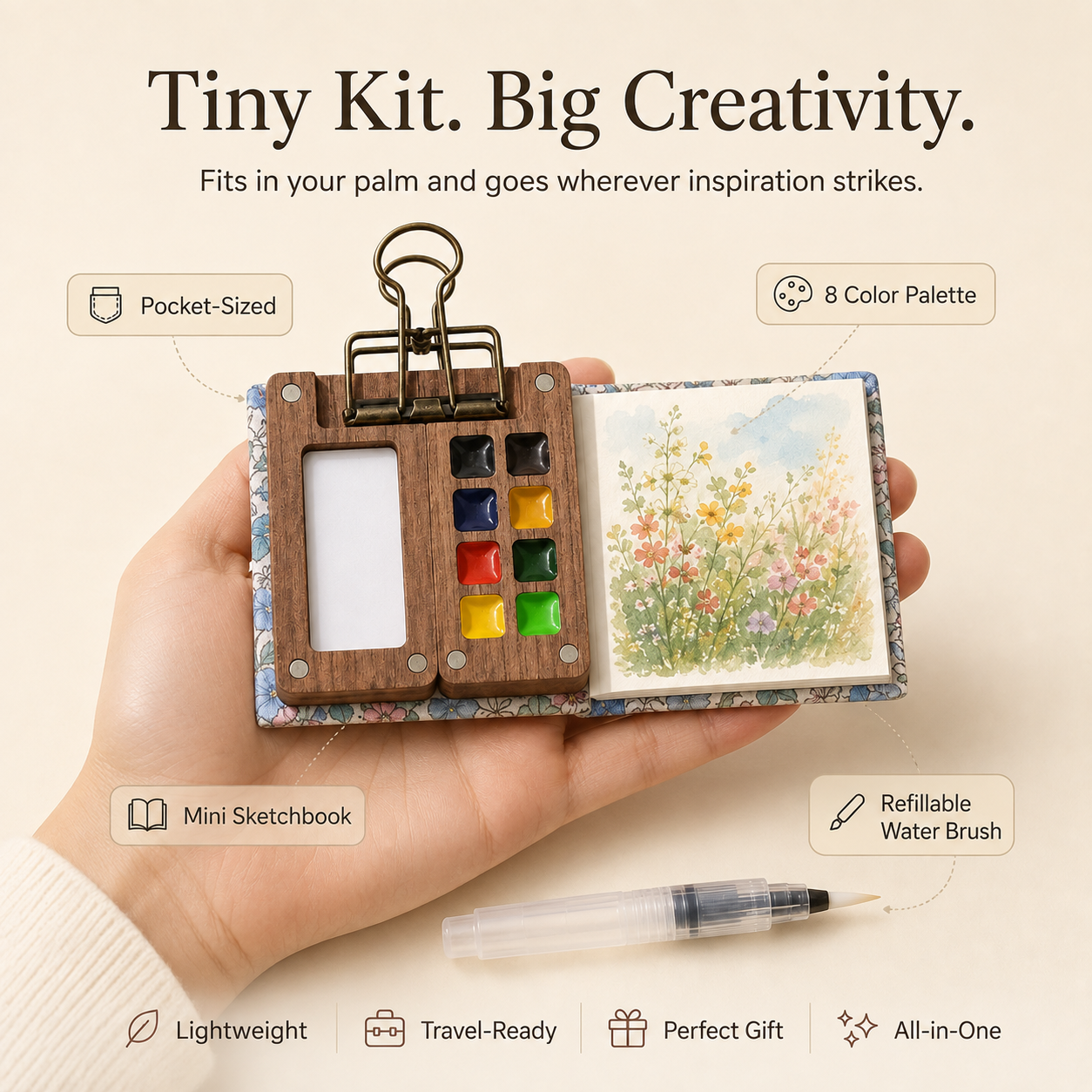 Mini Watercolor Palette Set Complete Travel Watercolor Kit